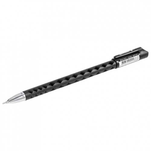 Ручка шариковая масляная BRAUBERG Orient, ЧЕРНАЯ, корпус черный, игольчатый узел 0,7 мм, линия письма 0,35 мм, 143000