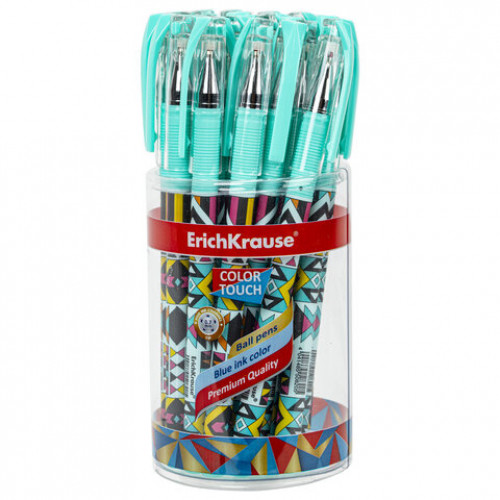 Ручка шариковая ERICH KRAUSE ColorTouch Ornament, СИНЯЯ, узел 0,7 мм, линия письма 0,35 мм, 50820