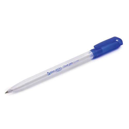 Ручки шариковые масляные BRAUBERG НАБОР 3 шт., СИНИЕ, Olive Pen, узел 0,7 мм, линия 0,5 мм, 141478