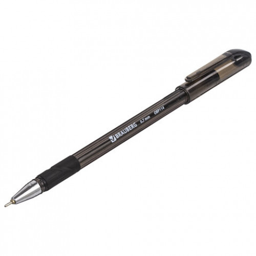 Ручка шариковая масляная с грипом BRAUBERG Max-Oil Tone, ЧЕРНАЯ, узел 0,7 мм, линия письма 0,35 мм, 142694