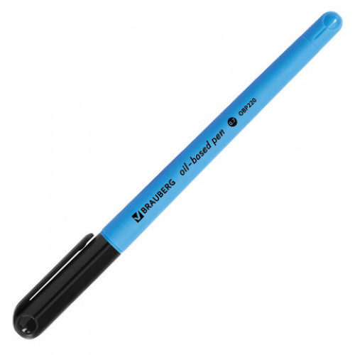 Ручка шариковая масляная BRAUBERG Fine Neon, СИНЯЯ, корпус ассорти, узел 0,7 мм, линия письма 0,35 мм, 142948