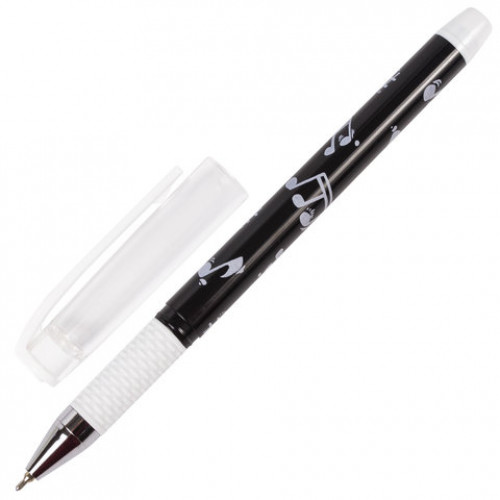 Ручка шариковая масляная с грипом BRAUBERG BLACK&WHITE Melody, СИНЯЯ, узел 0,7 мм, линия письма 0,35 мм, 142658