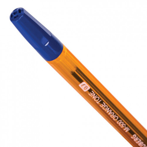 Ручка шариковая BRAUBERG M-500 ORANGE TONE, СИНЯЯ, корпус тонированный оранжевый, узел 0,7 мм, линия письма 0,35 мм, 143451