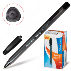 Ручка шариковая PAPER MATE Inkjoy 100, ЧЕРНАЯ, корпус тонированный черный, узел 0,7 мм, линия письма 0,5 мм, S0960890