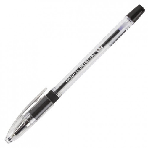 Ручка шариковая масляная с грипом BRAUBERG Model-XL ORIGINAL, ЧЕРНАЯ, узел 0,7 мм, линия письма 0,35 мм, 143243