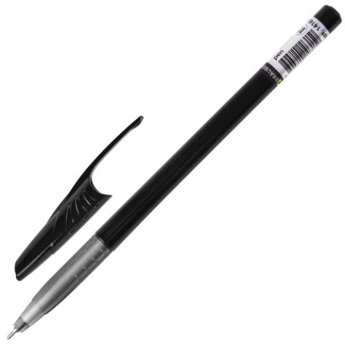 Ручка шариковая масляная BRAUBERG Oil Base, ЧЕРНАЯ, корпус черный, узел 0,7 мм, линия письма 0,35 мм, 141635