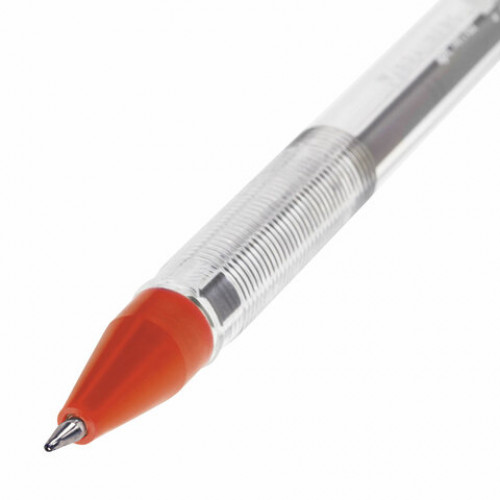 Ручка шариковая масляная BRAUBERG Rite-Oil, КРАСНАЯ, корпус прозрачный, узел 0,7 мм, линия письма 0,35 мм, 142148