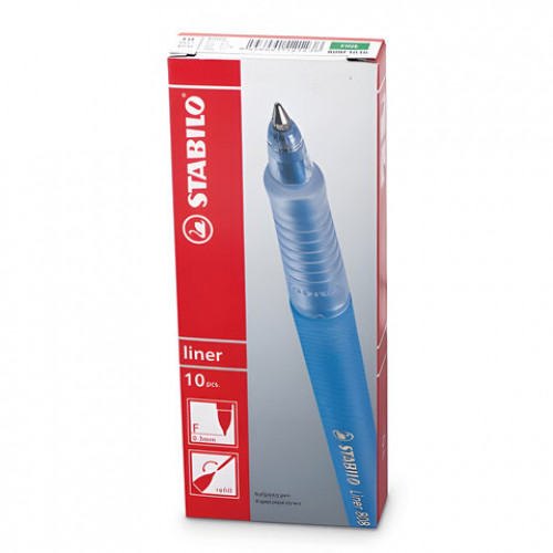 Ручка шариковая STABILO Liner, ЗЕЛЕНАЯ, корпус зеленый, узел 0,7 мм, линия письма 0,3 мм, 808/36