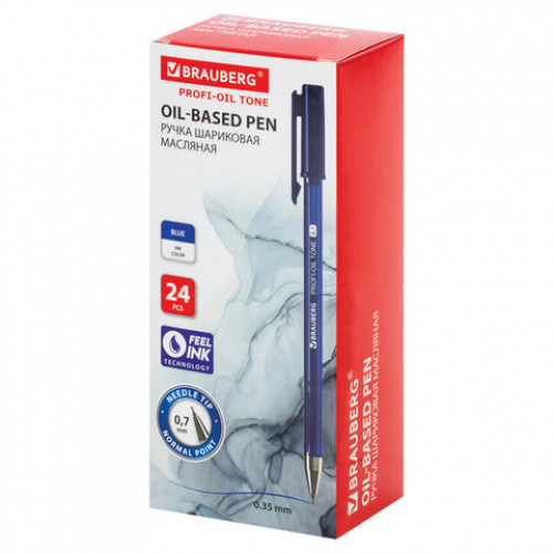 Ручка шариковая масляная BRAUBERG PROFI-OIL TONE, СИНЯЯ, узел 0,7 мм, линия письма 0,35 мм, 143459