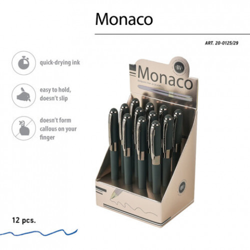 Ручка шариковая BRUNO VISCONTI Monaco Verde, СИНЯЯ, корпус зеленый, линия 0,4 мм, 20-0125/29
