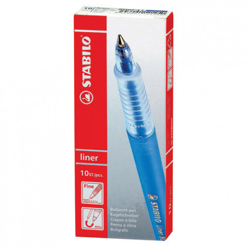 Ручка шариковая STABILO Liner Pastel, СИНЯЯ, корпус бирюзовый, узел 0,7 мм, линия письма 0,3 мм, 808FP1041-1