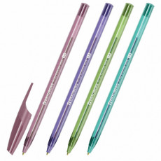Ручка шариковая BRAUBERG X-30 COLOR MIX, СИНЯЯ, мягкое письмо, пишущий узел 1 мм, линия письма 0,5 мм, 144335