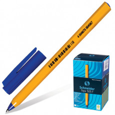 Ручка шариковая SCHNEIDER (Германия) Tops 505 F, СИНЯЯ, корпус желтый, узел 0,8 мм, линия письма 0,4 мм, 150503