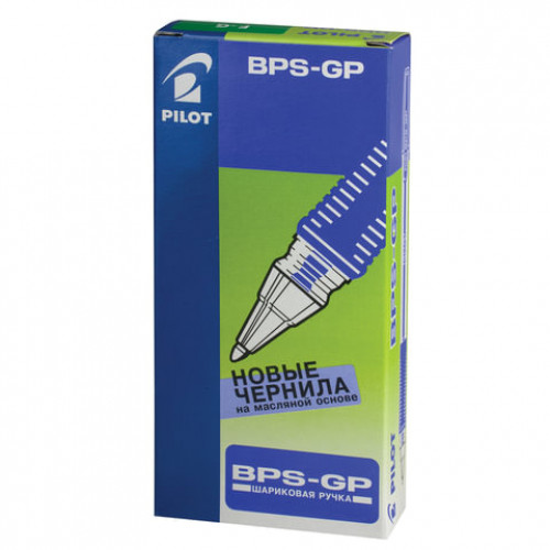 Ручка шариковая масляная с грипом PILOT BPS-GP, ЗЕЛЕНАЯ, корпус прозрачный, узел 0,7 мм, линия письма 0,32 мм, BPS-GP-F
