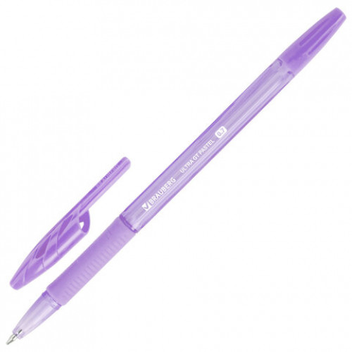 Ручки шариковые с грипом BRAUBERG ULTRA GT PASTEL, НАБОР 4 ШТУКИ, СИНИЕ, узел 0,7 мм, линия 0,35 мм, 144533