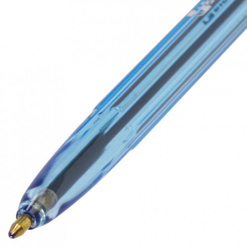 Ручка шариковая BRAUBERG Carina Blue, СИНЯЯ, корпус тонированный синий, узел 1 мм, линия письма 0,5 мм, 141669