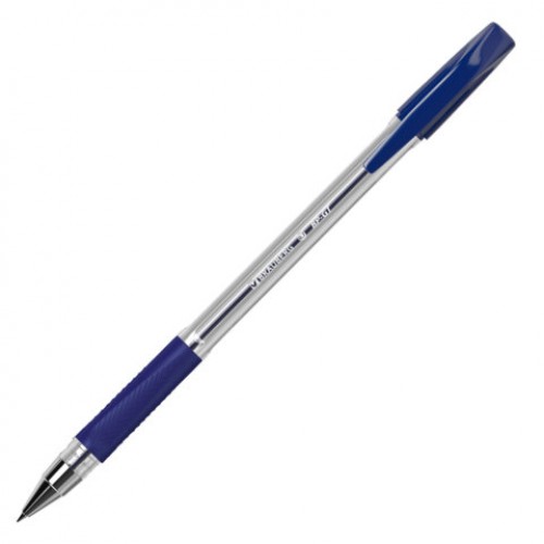 Ручка шариковая BRAUBERG BP-GT, СИНЯЯ, корпус прозрачный, стандартный узел 0,7 мм, линия письма 0,35 мм, 144004