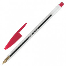 Ручка шариковая BIC Cristal, КРАСНАЯ, корпус прозрачный, узел 1 мм, линия письма 0,4 мм, 847899 Ручка шариковая BIC Cristal, КРАСНАЯ, корпус прозрачный, узел 1 мм, линия письма 0,4 мм, 847899