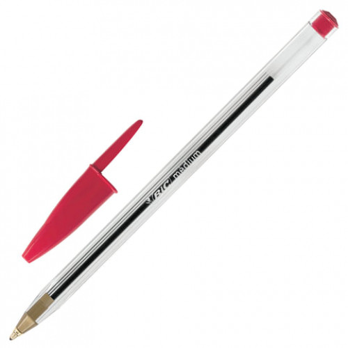 Ручка шариковая BIC Cristal, КРАСНАЯ, корпус прозрачный, узел 1 мм, линия письма 0,4 мм, 847899