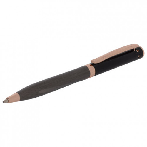 Ручка подарочная шариковая GALANT FACTURA, корпус черный/оружейный металл, детали розовое золото, узел 0,7 мм, синяя, 143513