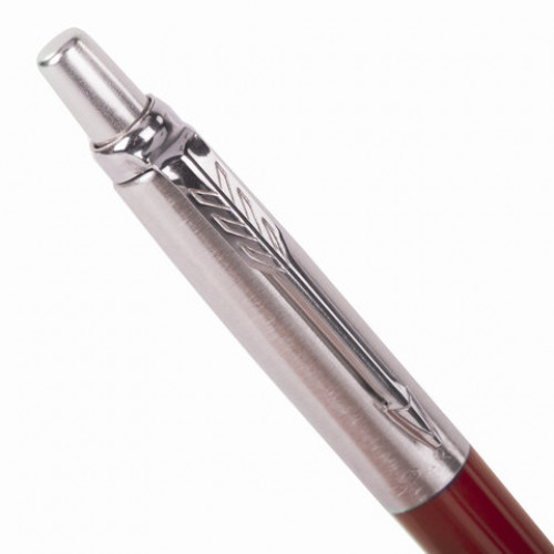 Ручка шариковая PARKER Jotter Plastic CT, корпус красный, детали из нержавеющей стали, синяя, R0033330