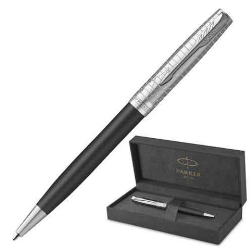 Ручка шариковая PARKER Sonnet Legacy of Flight, корпус серебристый, черная, 2227802