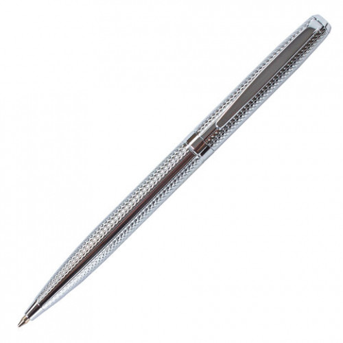 Ручка подарочная шариковая GALANT Freiburg, корпус серебристый с гравировкой, хромированные детали, пишущий узел 0,7 мм, синяя, 141016