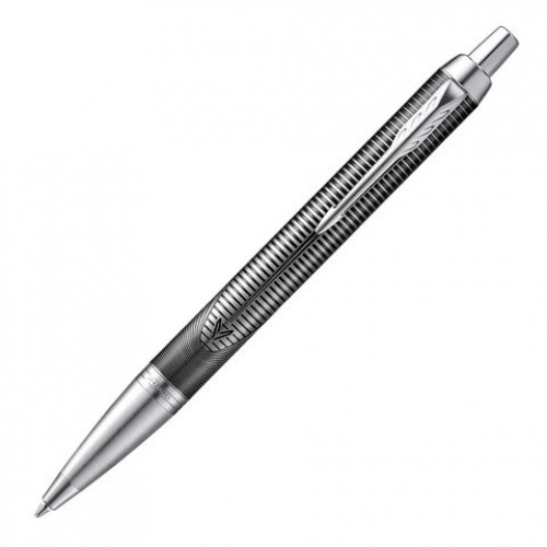 Ручка шариковая PARKER IM Metallic Pursuit CT, корпус темно-серый, хромированные детали, синяя, 2074144