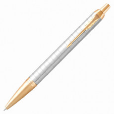Ручка шариковая PARKER IM Premium Pearl GT, корпус жемчужный лак, позолоченные детали, синяя, 2143643