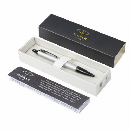Ручка шариковая PARKER IM Achromatic Grey BT, корпус серый матовый, нержавеющая сталь, синяя, 2127752