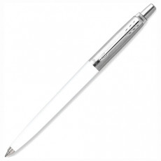 Ручка шариковая PARKER Jotter Orig White, корпус белый, детали нержавеющая сталь, синяя, RG0032930