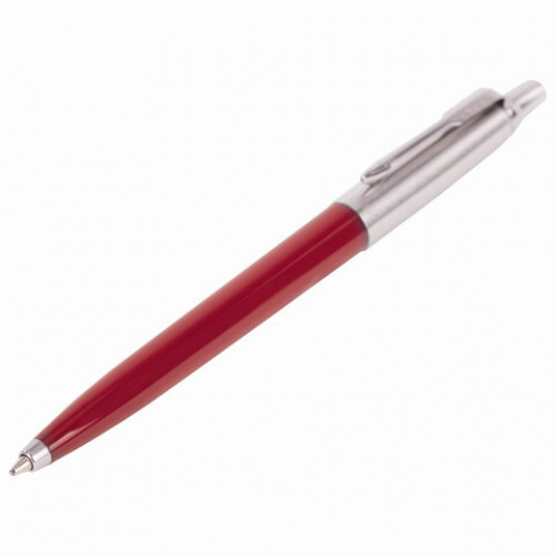 Ручка шариковая PARKER Jotter Plastic CT, корпус красный, детали из нержавеющей стали, синяя, R0033330