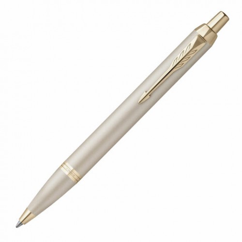 Ручка шариковая PARKER IM Professionals Monochrome Champagne, корпус шампань, сталь, синяя, 2172956
