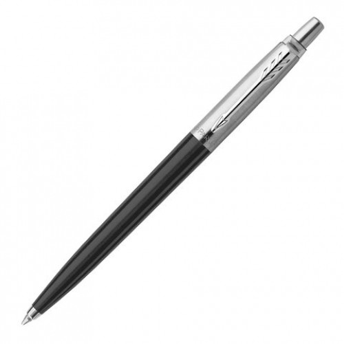 Ручка шариковая PARKER Jotter Plastic CT, корпус черный, детали из нержавеющей стали, синяя, R0033010
