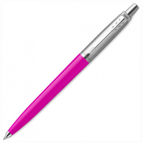 Ручка шариковая PARKER Jotter Orig Magenta, корпус розовый, детали хром, блистер, синяя, 2075996
