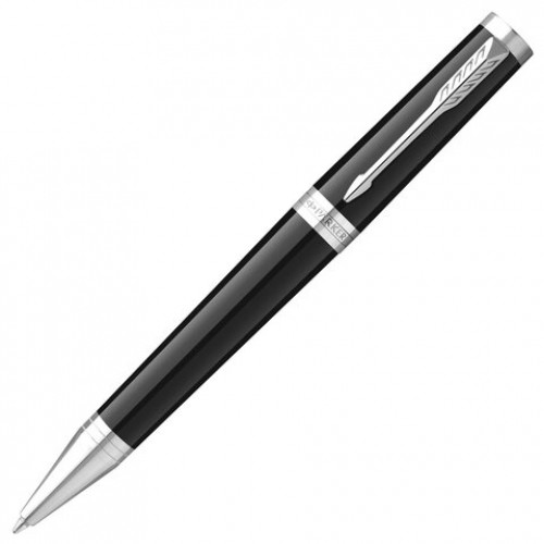 Ручка шариковая PARKER Ingenuity Black, корпус черный, серебристые детали, черная, 2181997