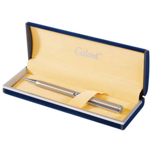 Ручка подарочная шариковая GALANT Stiletto Chrome, тонкий корпус, серебристый, хромированные детали, пишущий узел 0,7 мм, синяя, 140528