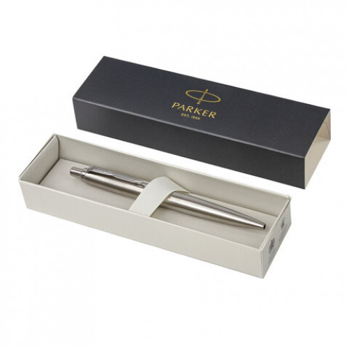 Ручка шариковая PARKER Jotter XL Monochrome Stainless Steel CT, корпус серебристый, сталь, синяя,2122756