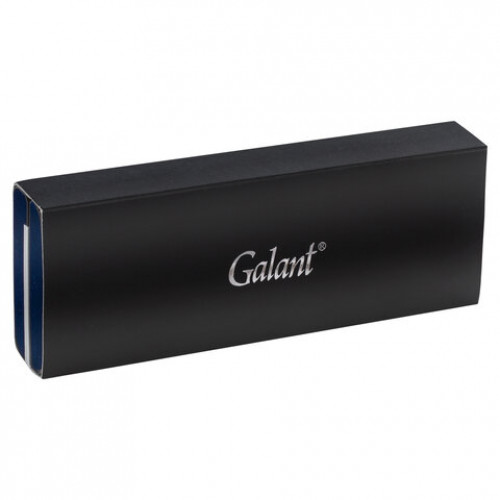 Ручка подарочная шариковая GALANT Brigitte, тонкий корпус, серебристый, золотистые детали, пишущий узел 0,7 мм, синяя, 141009