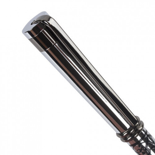 Ручка подарочная шариковая GALANT Locarno, корпус серебристый с черным, хромированные детали, пишущий узел 0,7 мм, синяя, 141667