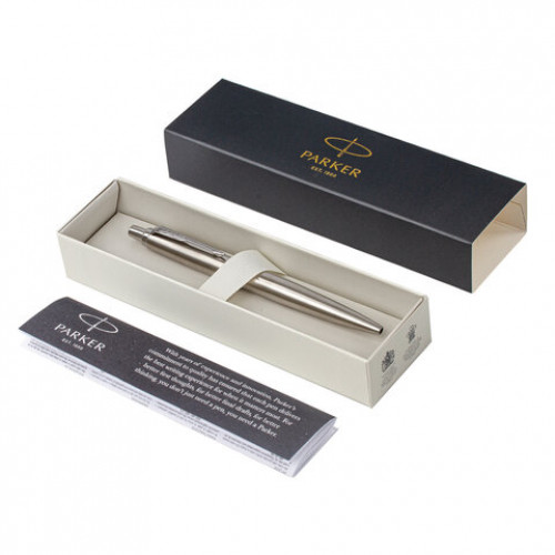 Ручка шариковая PARKER Jotter XL Monochrome Stainless Steel CT, корпус серебристый, сталь, синяя,2122756