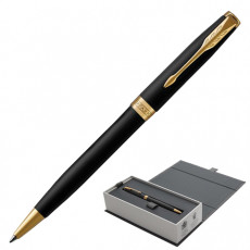 Ручка шариковая PARKER Sonnet Core Matt Black GT, корпус черный матовый лак, позолоченные детали, черная, 1931519