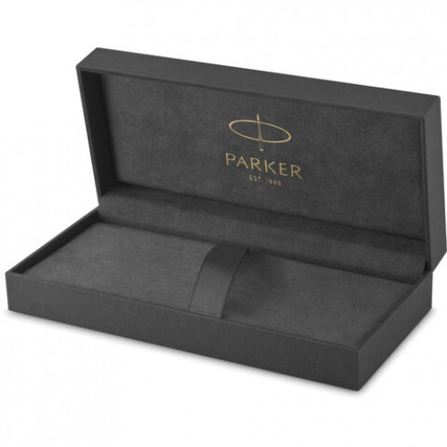 Ручка шариковая PARKER Sonnet Core Stainless Steel GT Slim, тонкая, корпус серебристый, позолоченные детали, черная, 1931508