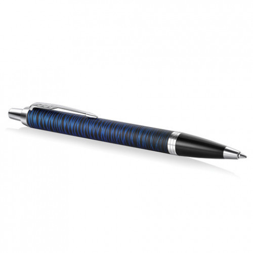 Ручка шариковая PARKER IM Blue Origin CT, корпус черный матовый, хромированные детали, синяя, 2073476