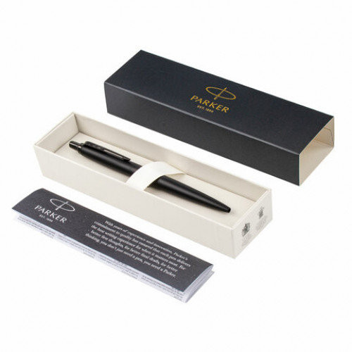 Ручка шариковая PARKER Jotter XL Monochrome Black BT, корпус черный, нержавеющая сталь, синяя, 2122753