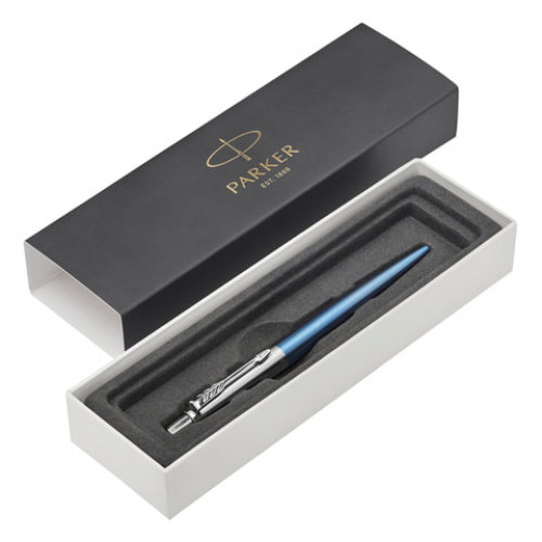 Ручка шариковая PARKER Jotter Core Waterloo Blue CT, корпус голубой, хромированные детали, синяя, 1953191