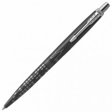 Ручка шариковая PARKER Jotter New York Black CT, корпус черный лак, детали из нержавеющей стали, синяя, 2187554