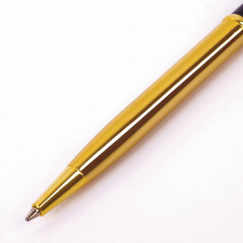 Ручка подарочная шариковая GALANT ARROW GOLD, корпус черный/золотистый, детали золотистые, узел 0,7 мм, синяя, 143523