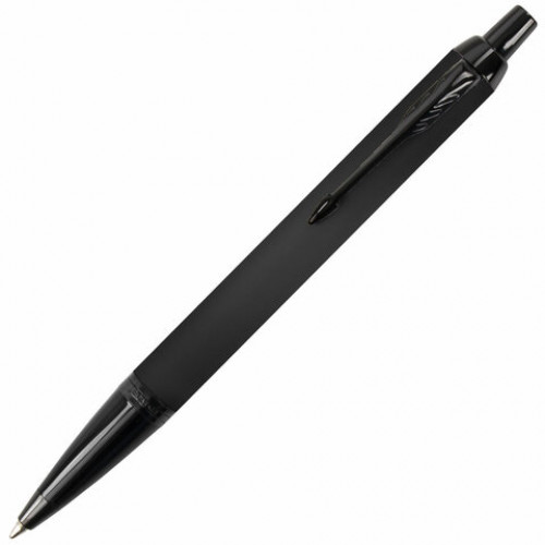 Ручка шариковая PARKER IM Achromatic Black BT, корпус черный матовый, нержавеющая сталь, синяя, 2127618