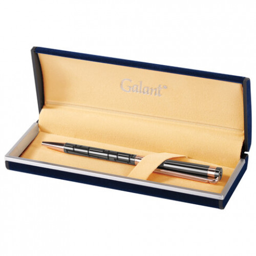Ручка подарочная шариковая GALANT Vitznau, корпус серый, золотистые детали, пишущий узел 0,7 мм, синяя, 141664